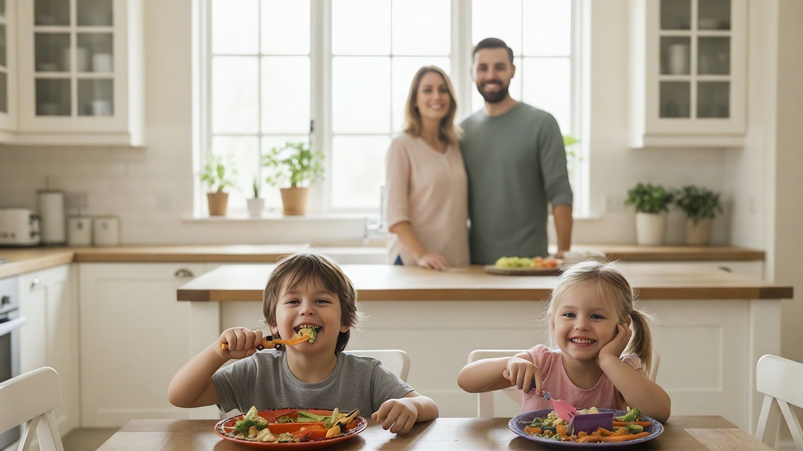 Independent eating with big smiles